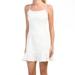 BCBGeneration White Sleeveless Dress with Ruffle Hem